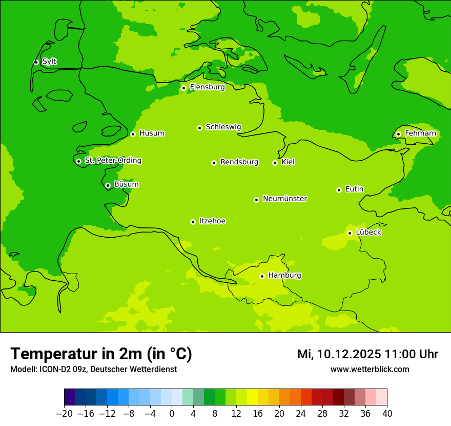 Modellkarten Temperatur