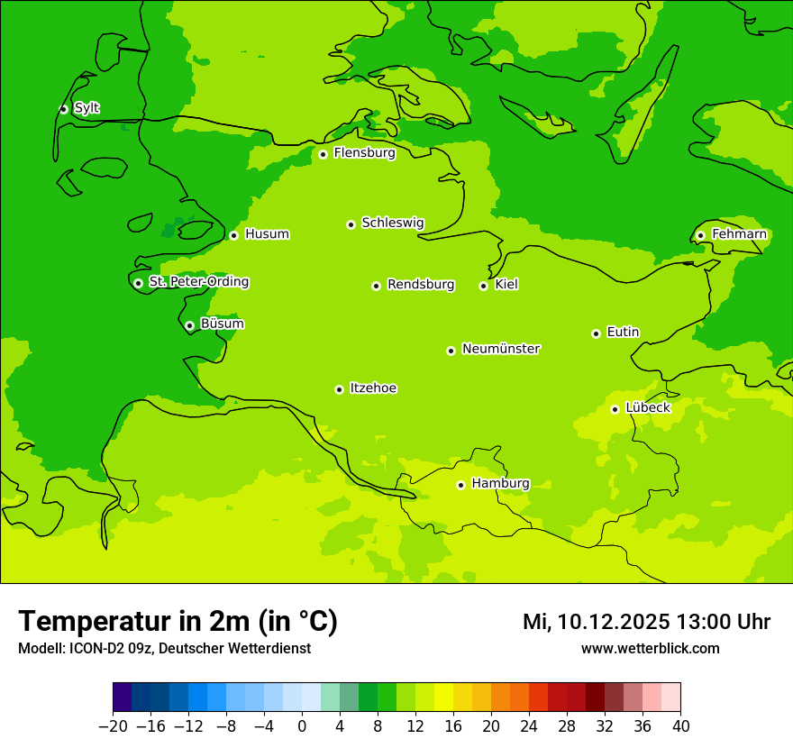 Modellkarten Temperatur