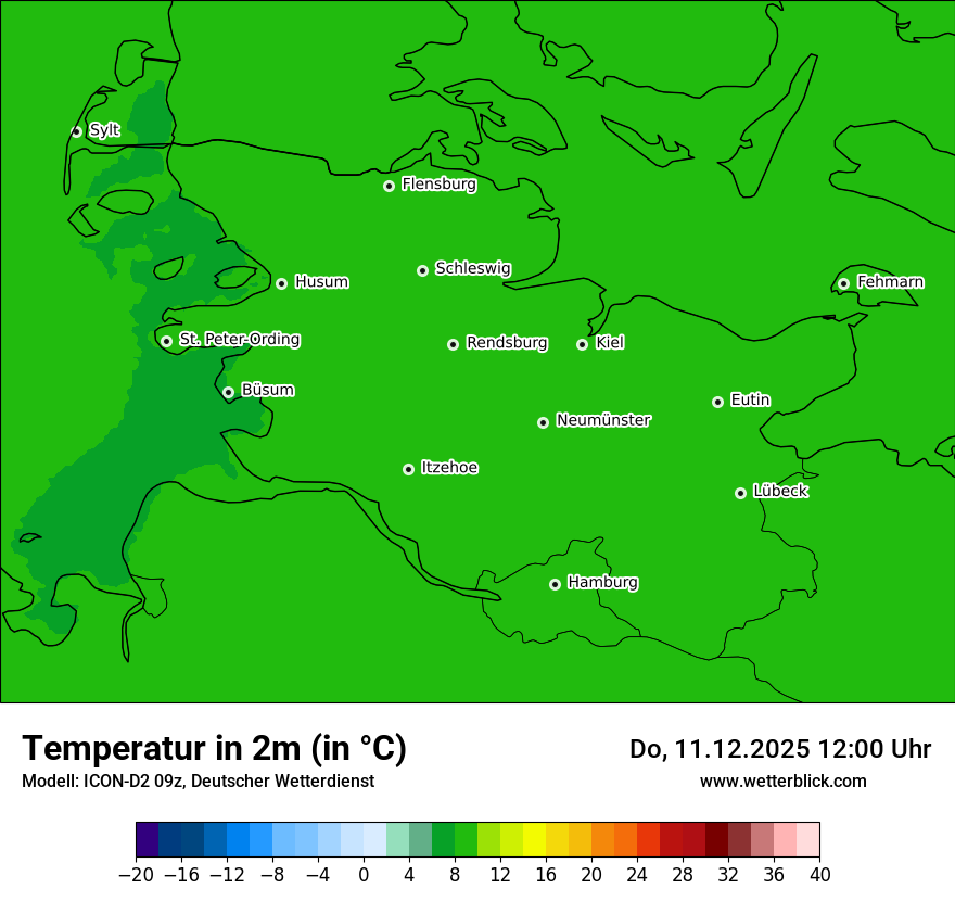 Modellkarten Temperatur