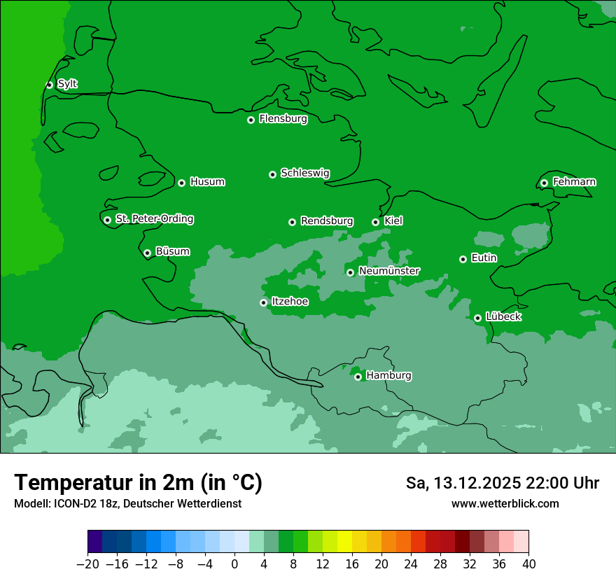 Modellkarten Temperatur