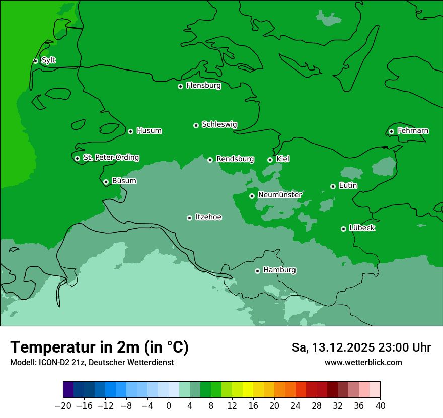Modellkarten Temperatur