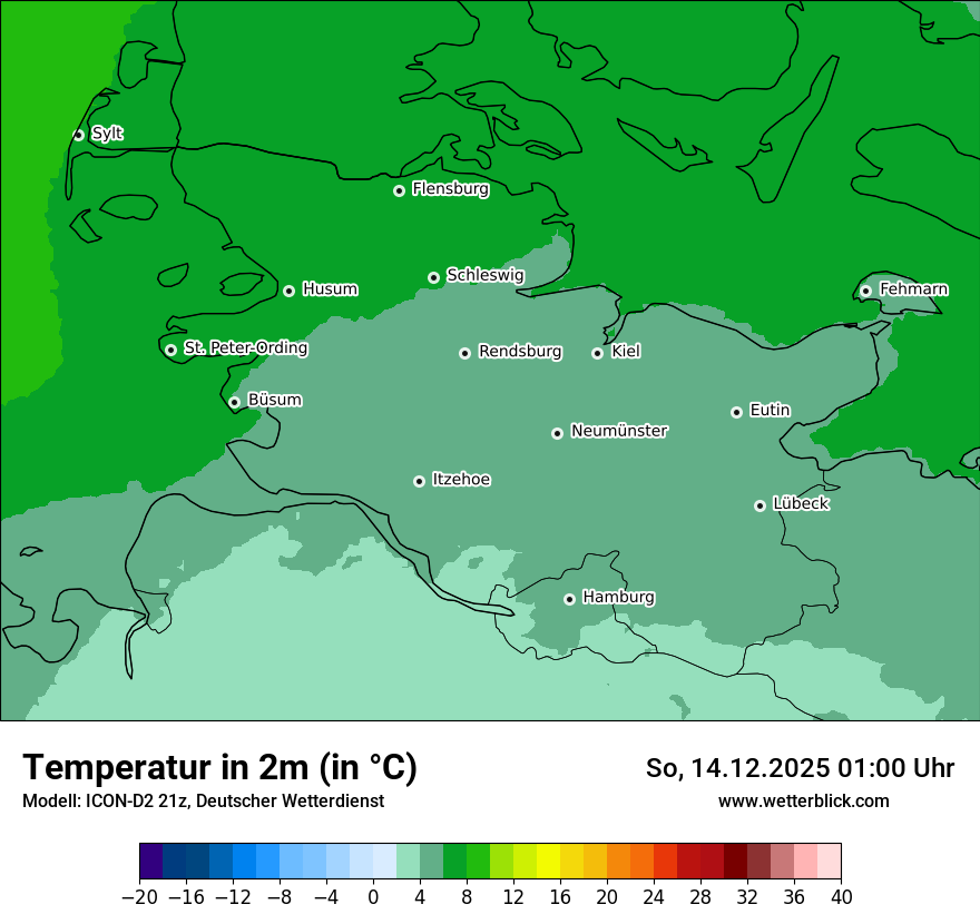 Modellkarten Temperatur