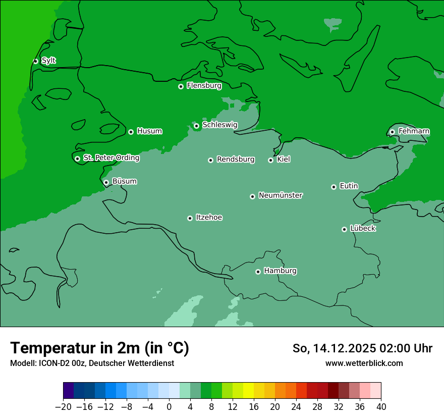 Modellkarten Temperatur