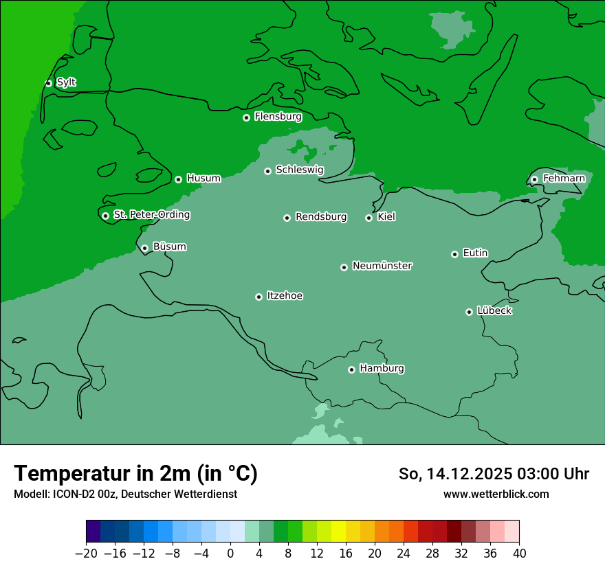 Modellkarten Temperatur