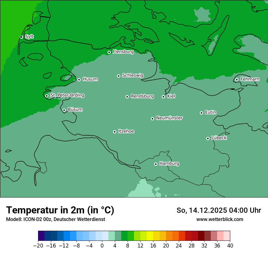 Modellkarten Temperatur