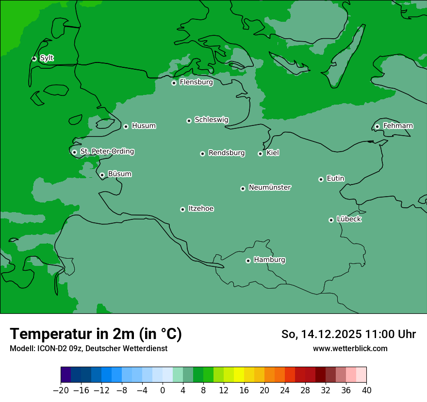 Modellkarten Temperatur