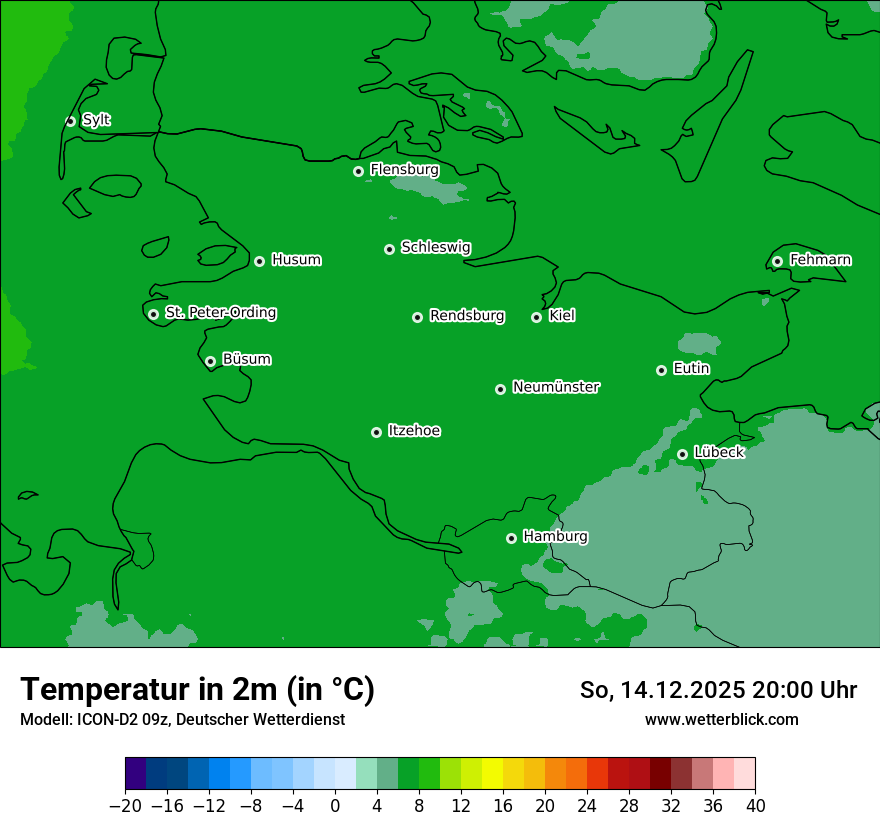 Modellkarten Temperatur