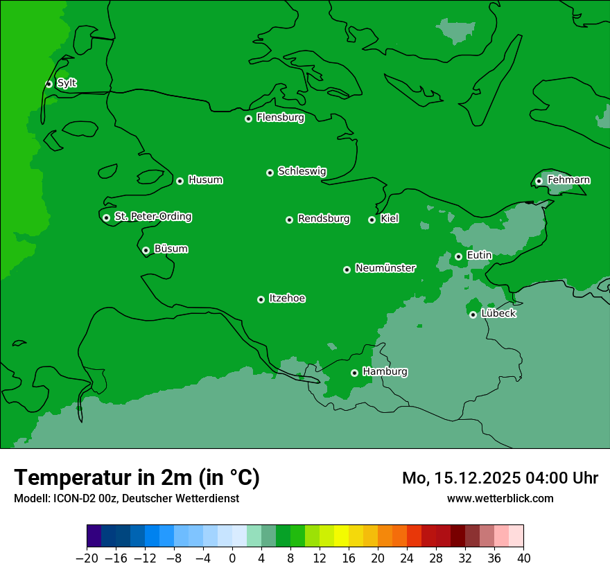 Modellkarten Temperatur