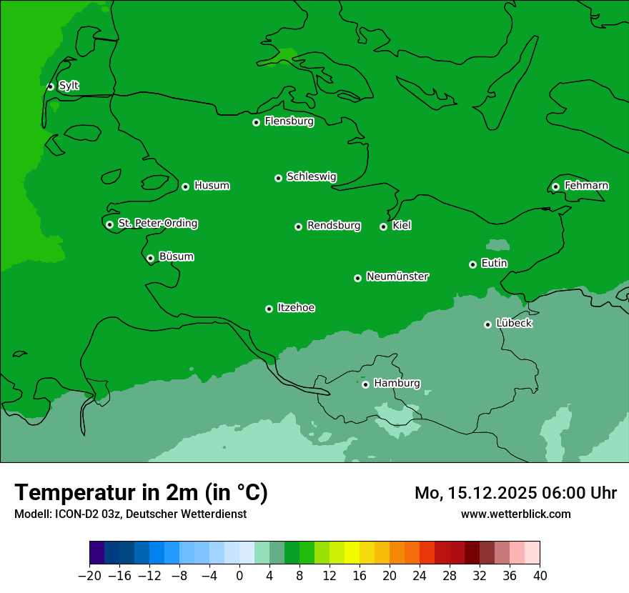 Modellkarten Temperatur
