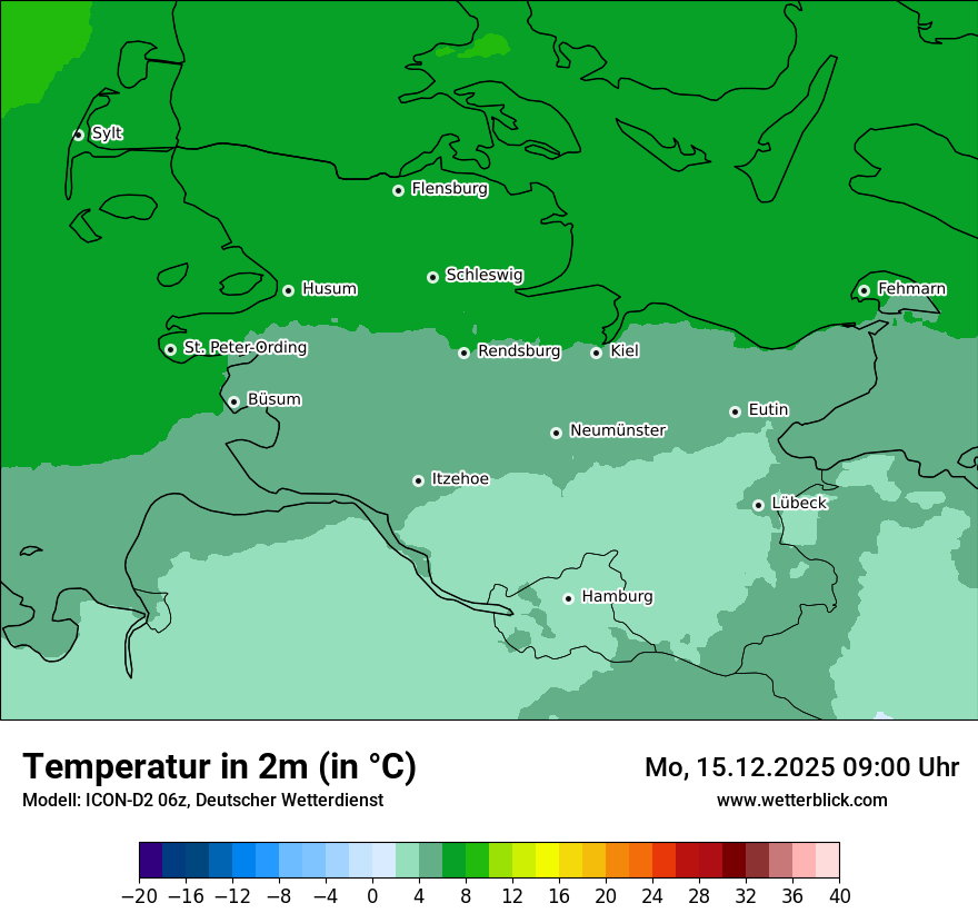 Modellkarten Temperatur