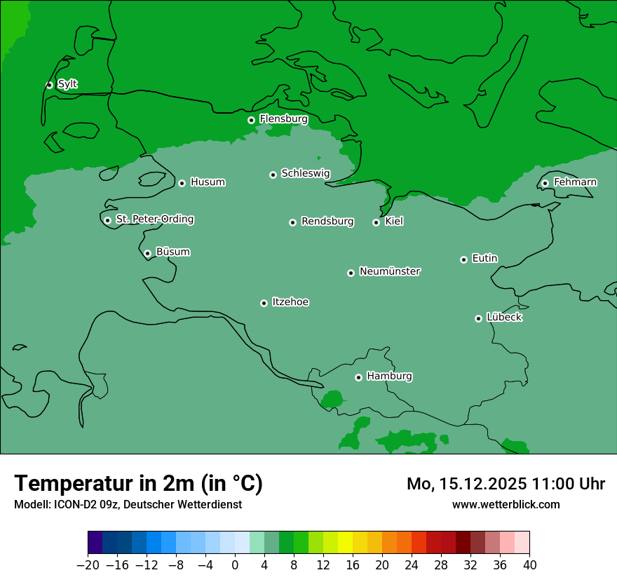Modellkarten Temperatur