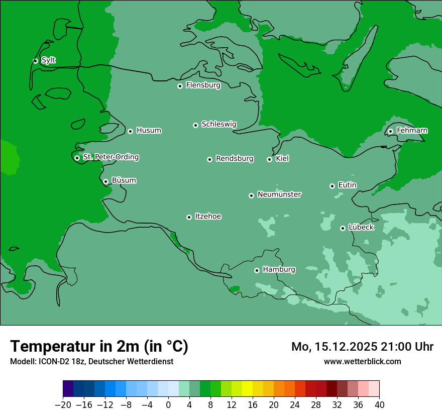 Modellkarten Temperatur