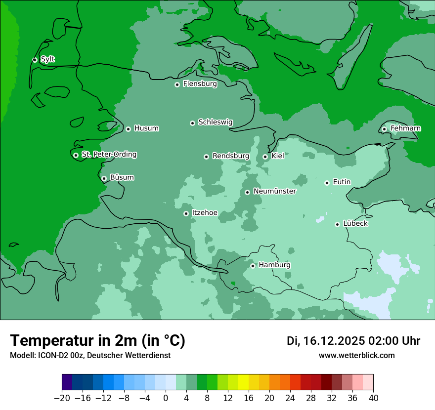 Modellkarten Temperatur