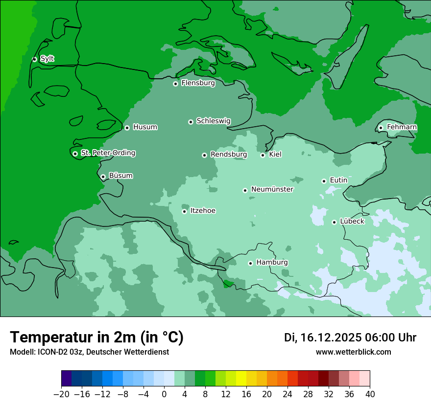 Modellkarten Temperatur