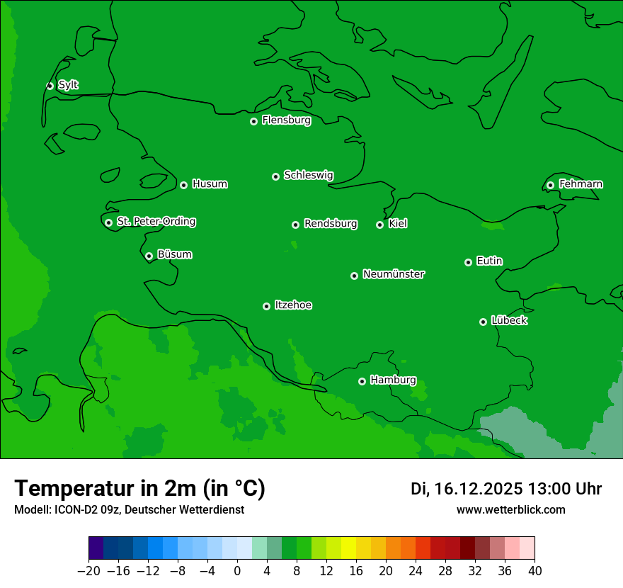 Modellkarten Temperatur