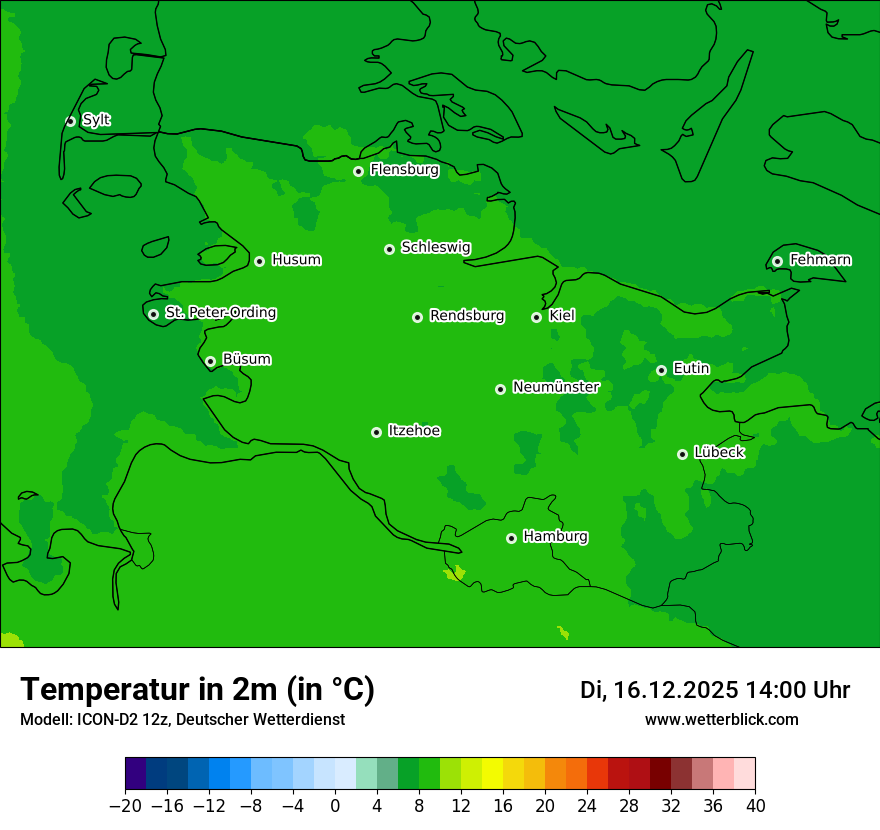 Modellkarten Temperatur