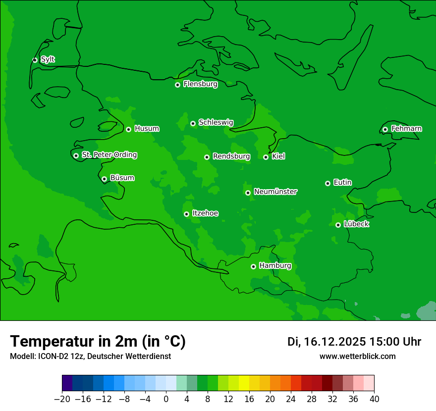 Modellkarten Temperatur