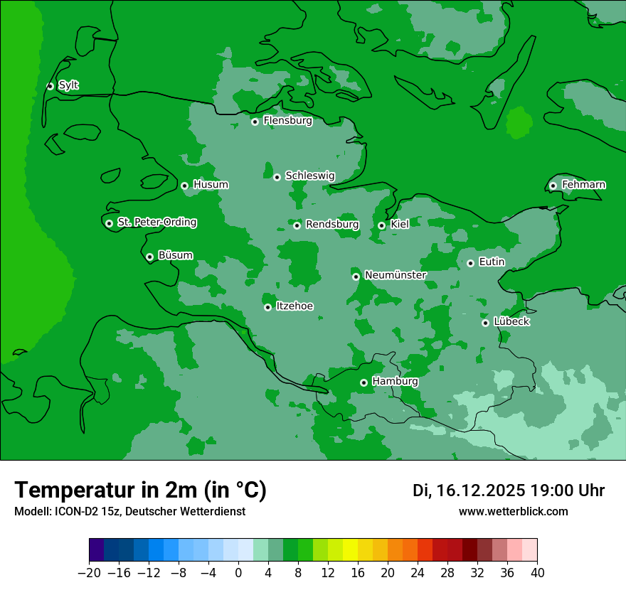 Modellkarten Temperatur