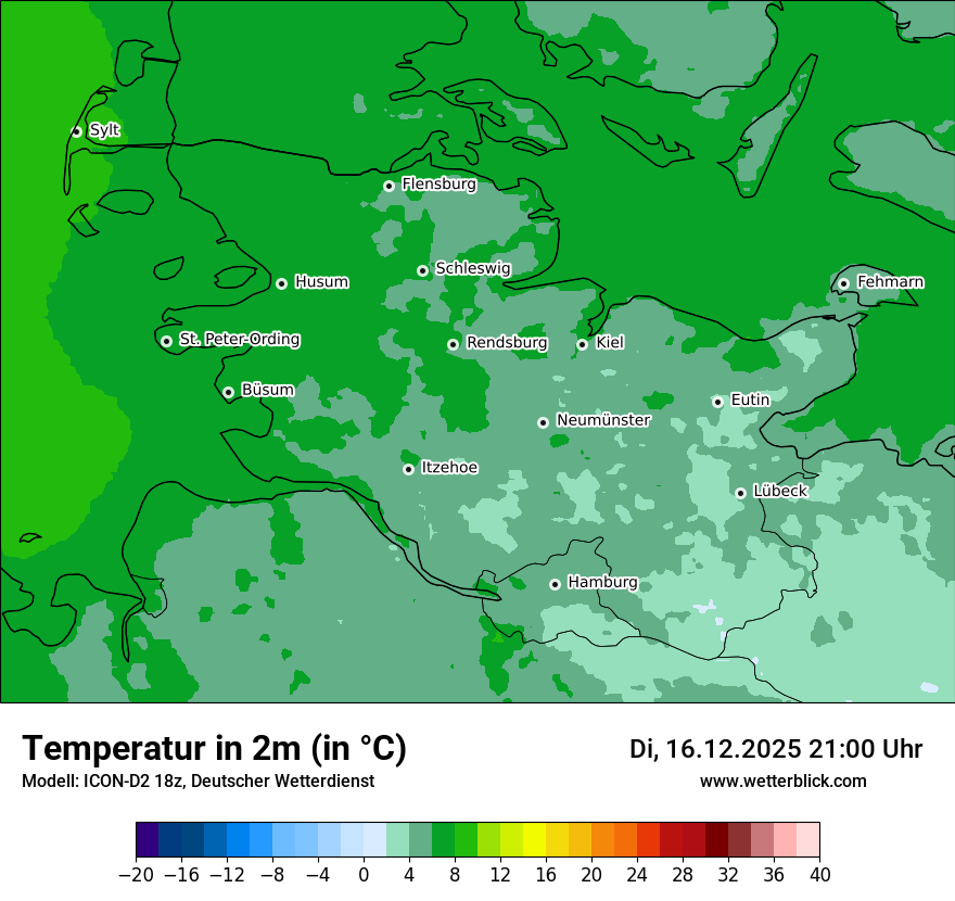 Modellkarten Temperatur