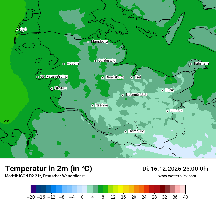 Modellkarten Temperatur