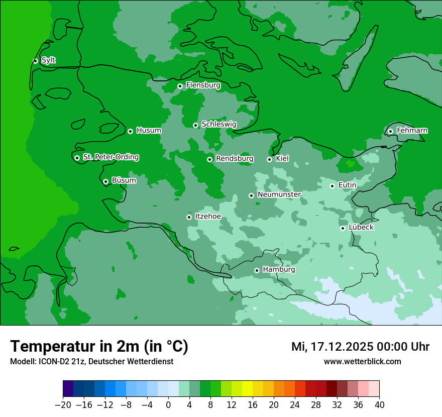 Modellkarten Temperatur