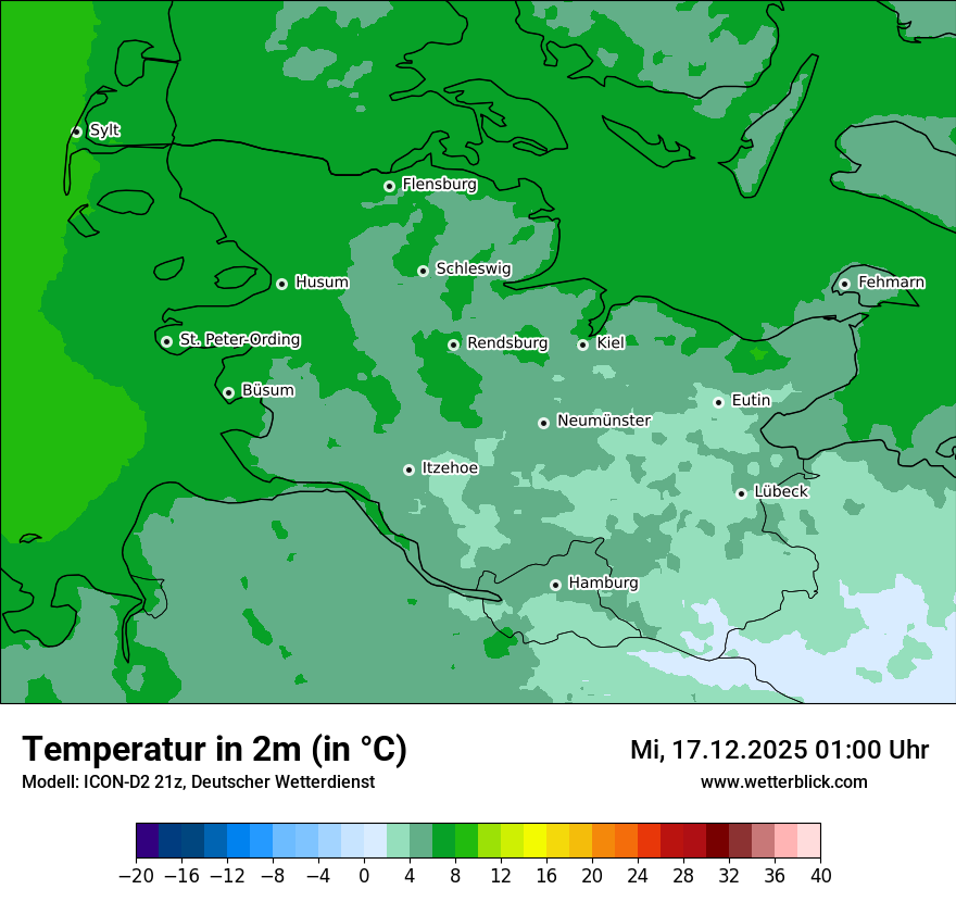 Modellkarten Temperatur