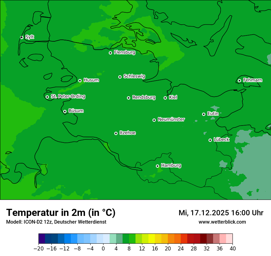 Modellkarten Temperatur