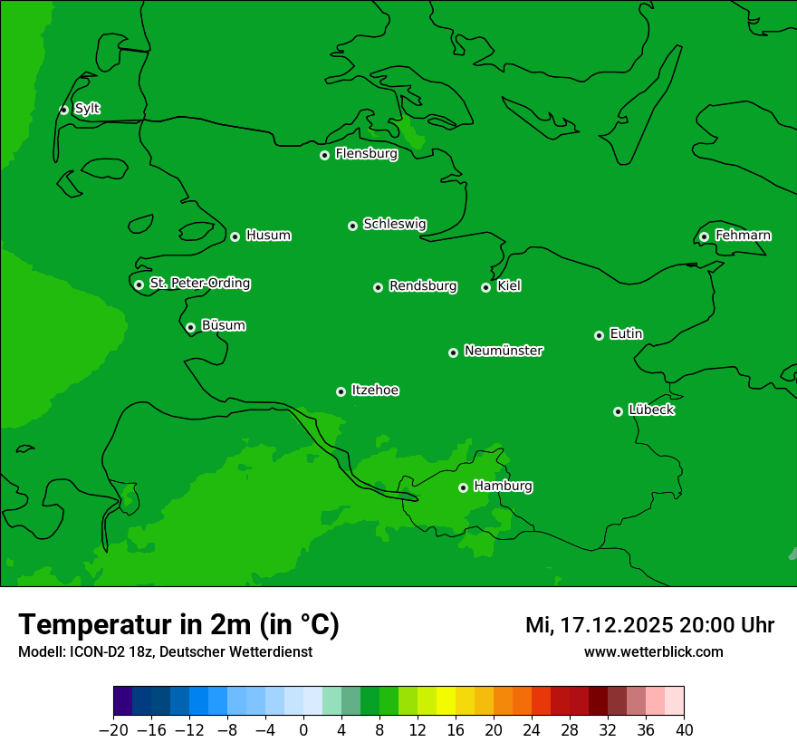 Modellkarten Temperatur