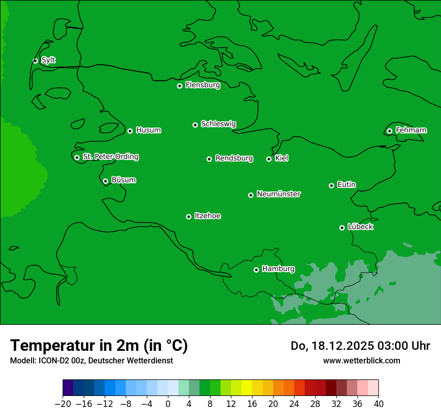 Modellkarten Temperatur
