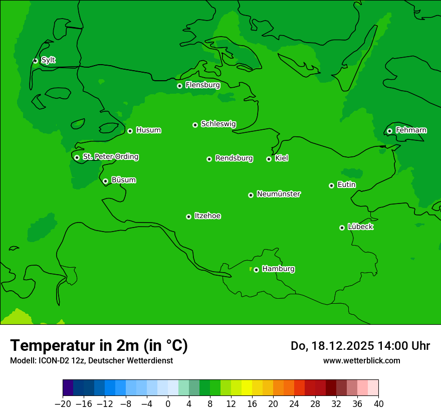 Modellkarten Temperatur
