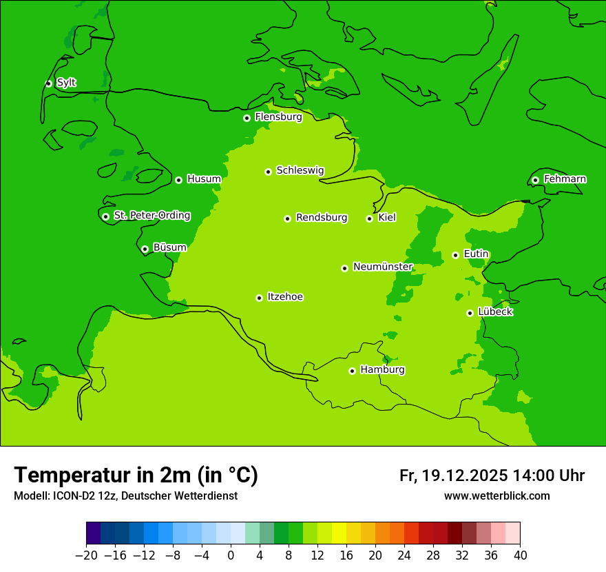 Modellkarten Temperatur