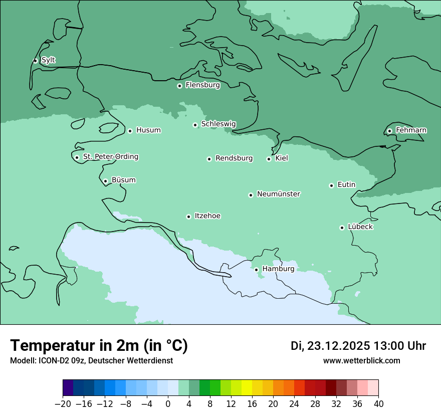 Modellkarten Temperatur