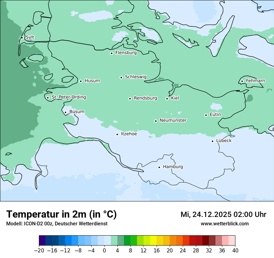 Modellkarten Temperatur