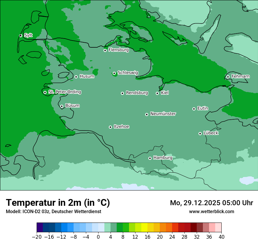Modellkarten Temperatur