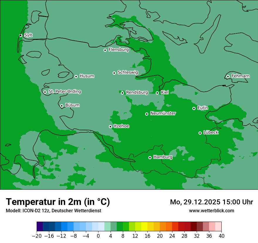 Modellkarten Temperatur