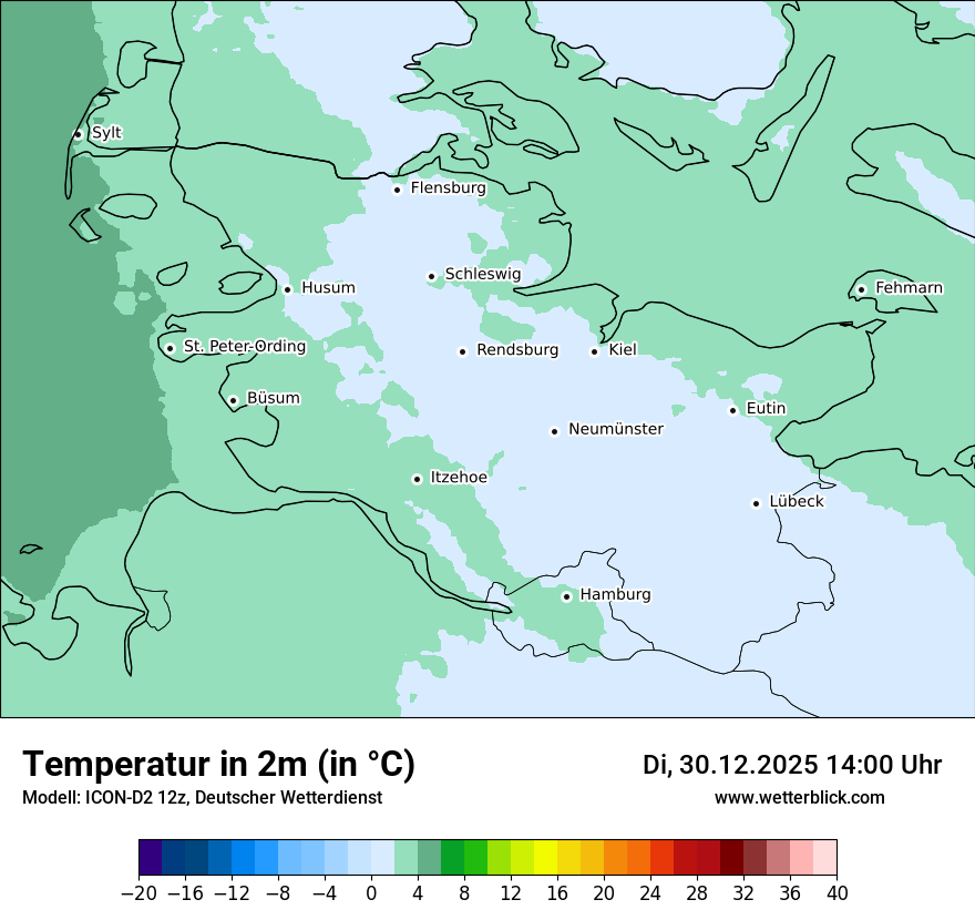 Modellkarten Temperatur