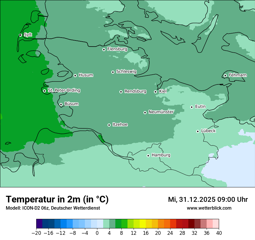 Modellkarten Temperatur