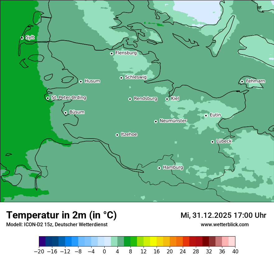 Modellkarten Temperatur