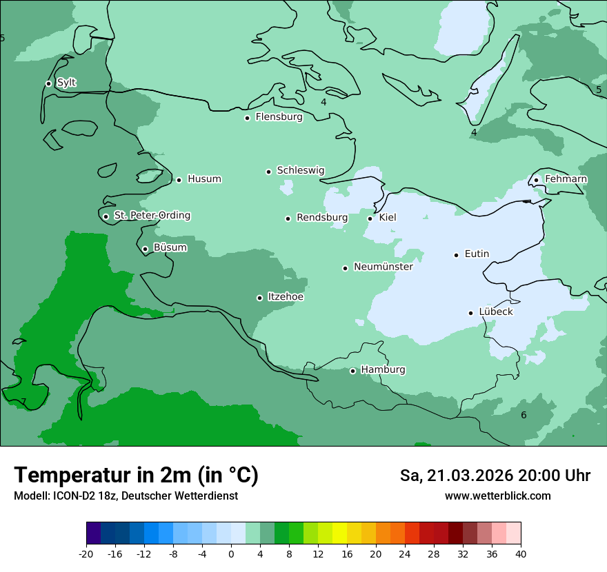 Modellkarte ICON-D2 – t2m – sh