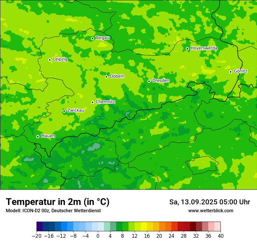Modellkarten Temperatur