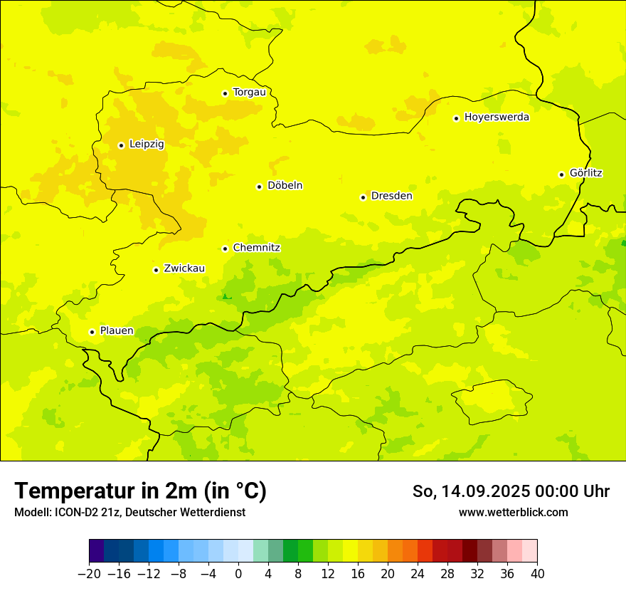 Modellkarten Temperatur