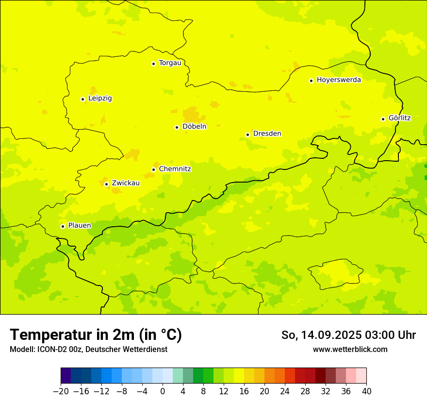 Modellkarten Temperatur