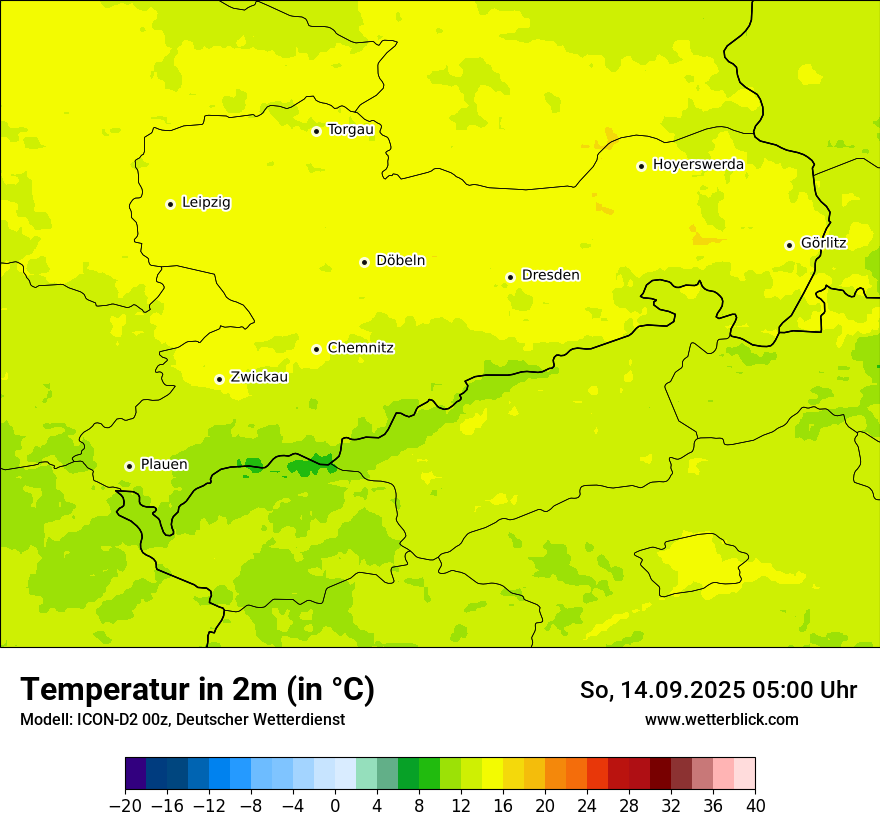 Modellkarten Temperatur
