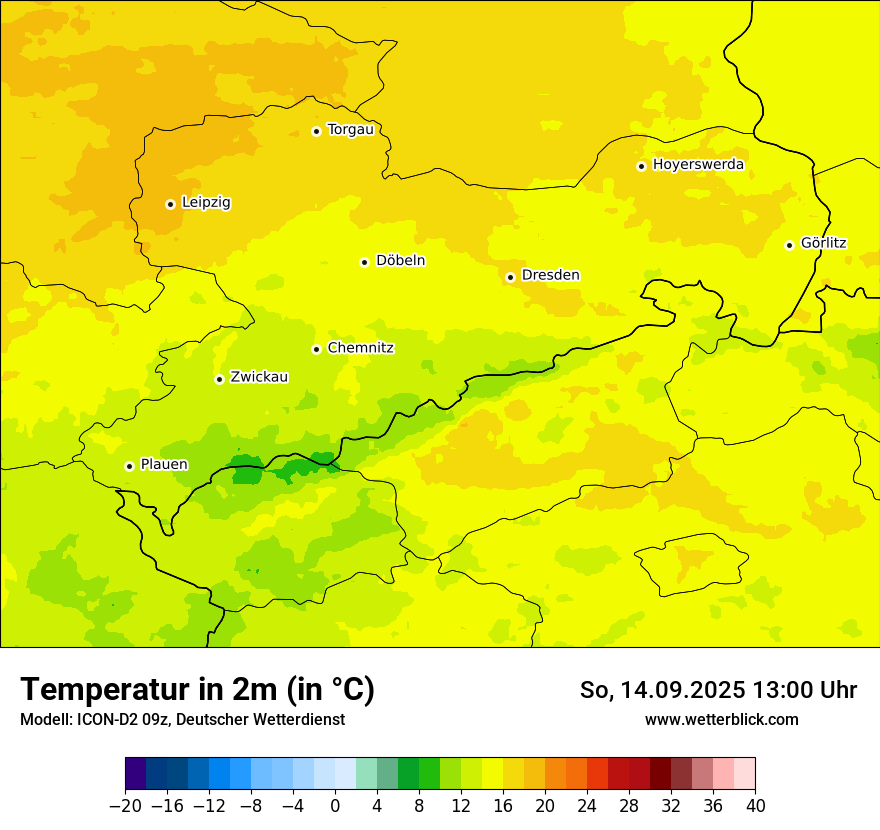 Modellkarten Temperatur