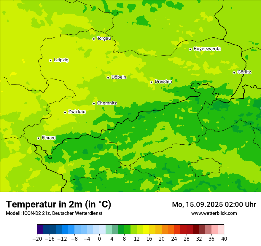 Modellkarten Temperatur