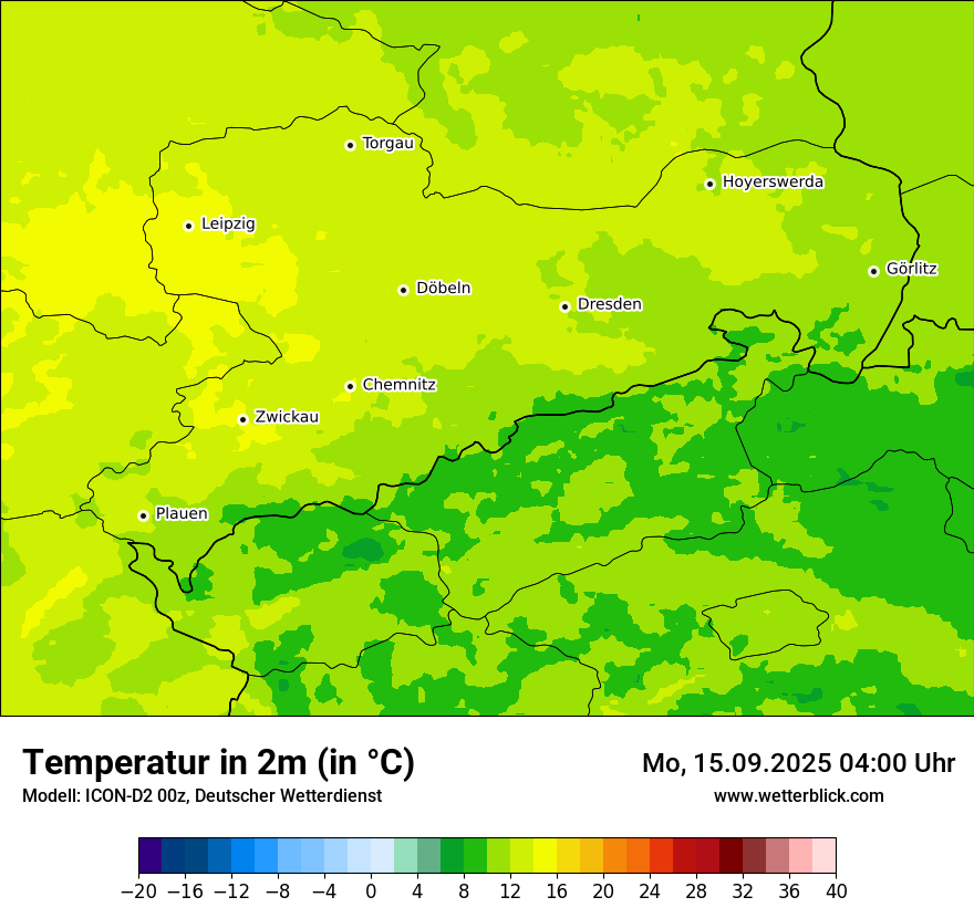 Modellkarten Temperatur