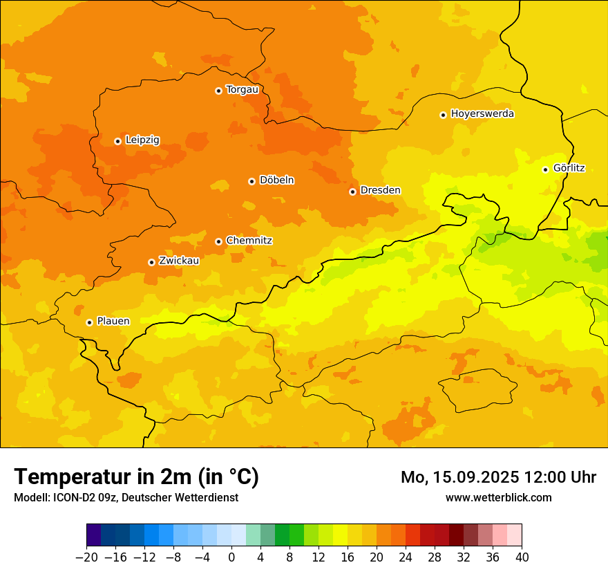 Modellkarten Temperatur