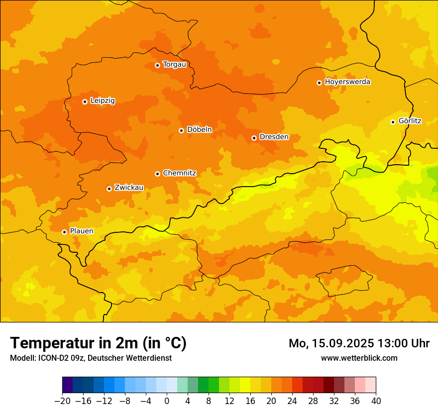 Modellkarten Temperatur
