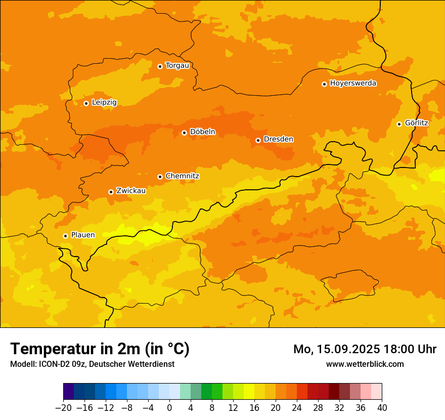 Modellkarten Temperatur