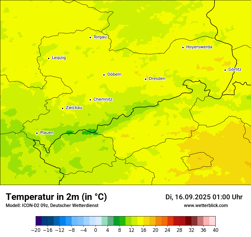 Modellkarten Temperatur